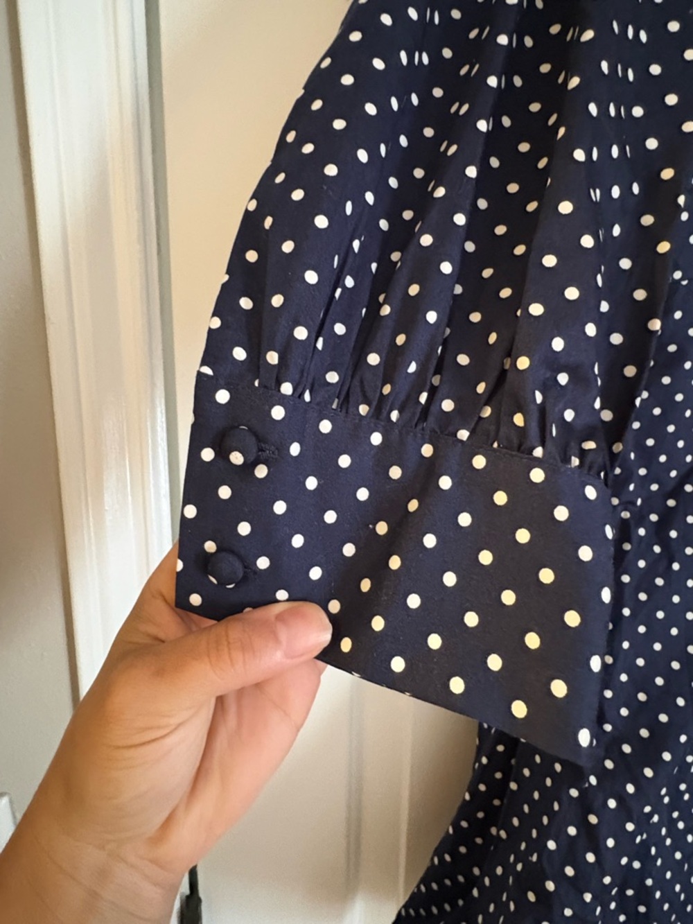 Hill House Navy Polka Dot Swing Dress - Picture 2 of 4